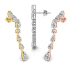 18K Pear Diamond Drop Earrings — 3 COLOR
