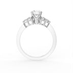 18K Solitaire Round Diamond Engagement Ring — FRONT