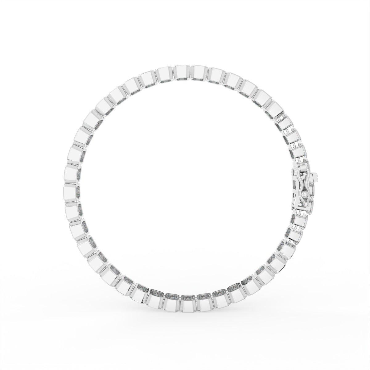 18K Yellow Gold Emerald Diamond Tennis Bracelet — FRONT