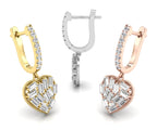 18K Bezel Diamond Drop Earrings — 3 COLOR