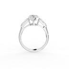 18K Trilogy Marquise Diamond Engagement Ring — FRONT