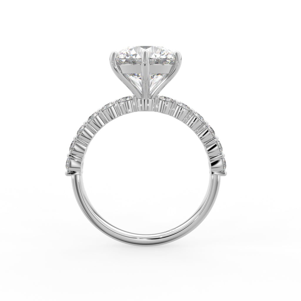 18K Round Diamond Engagement Solitaire Ring — FRONT