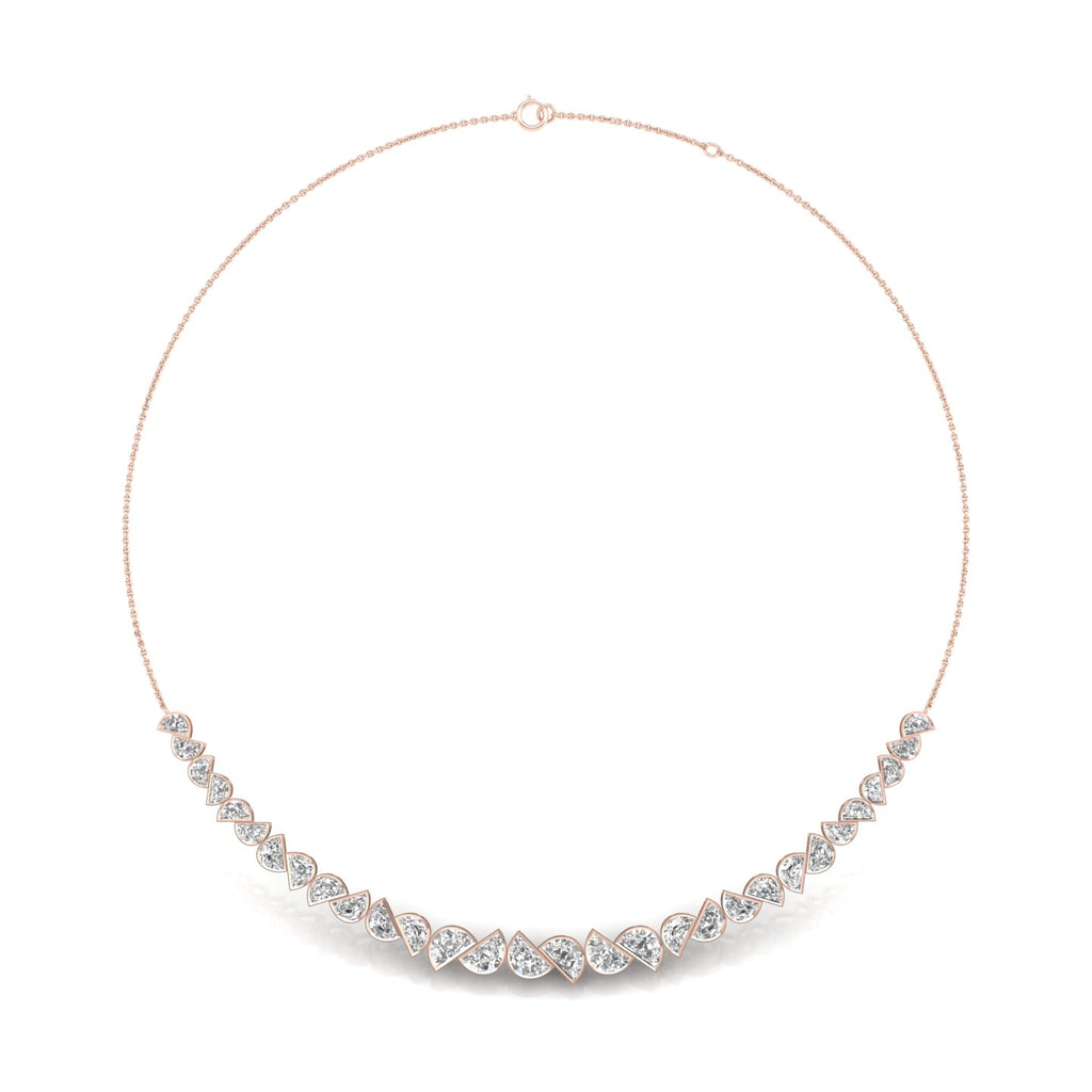 14K Rose Gold Diamond Necklace — TOP