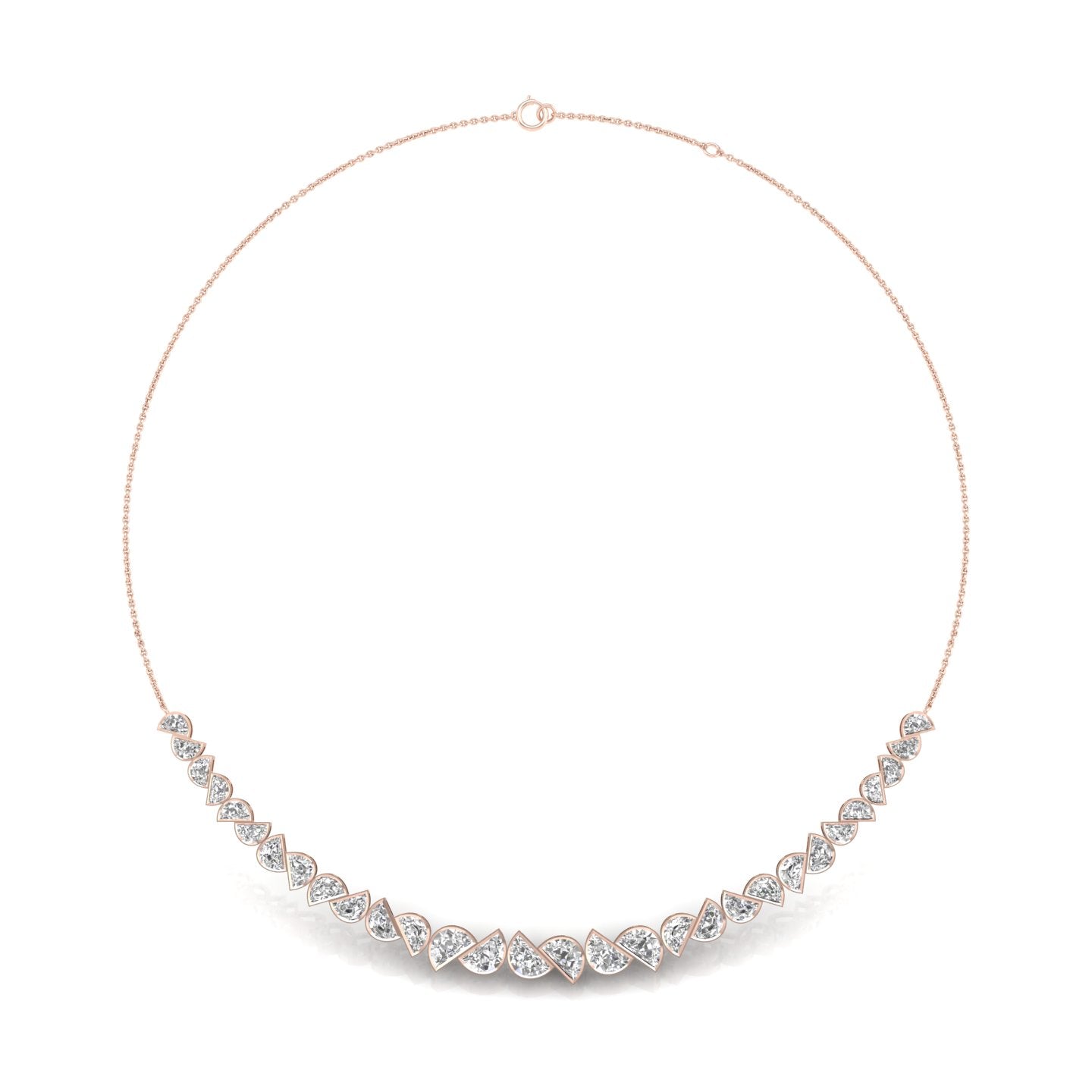 14K Rose Gold Diamond Necklace — TOP