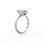 18K Two Tone Solitaire Cushion Diamond Engagement Ring — 3D VIEW