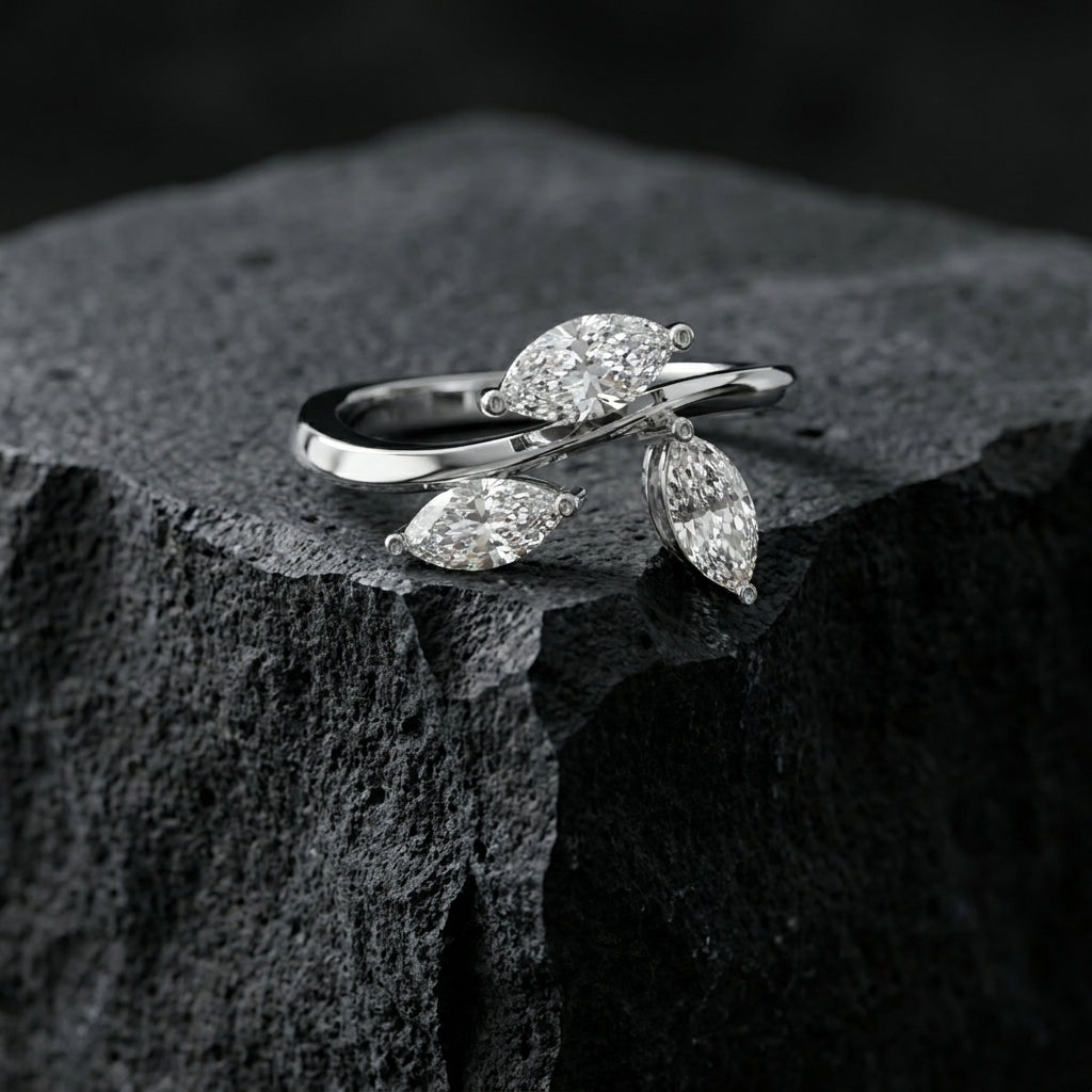 14K White Gold Marquise Diamond Ring