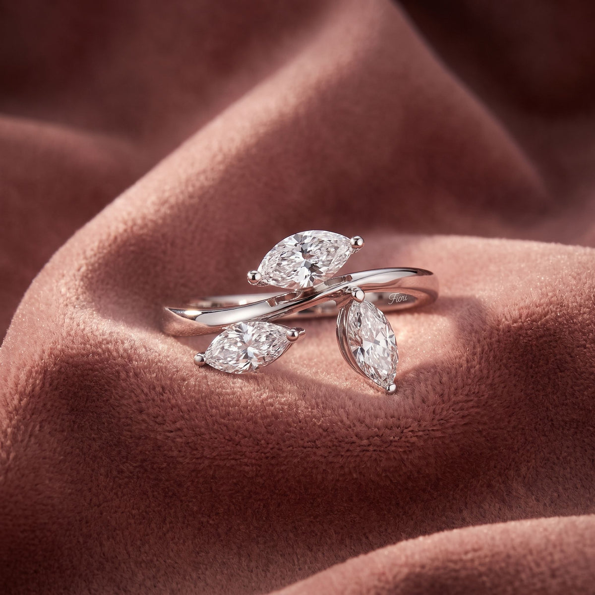 14K Marquise Diamond Ring — AI cloth, in-house