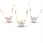 18K Butterfly Marquise Diamond Pendant — 3 COLOR