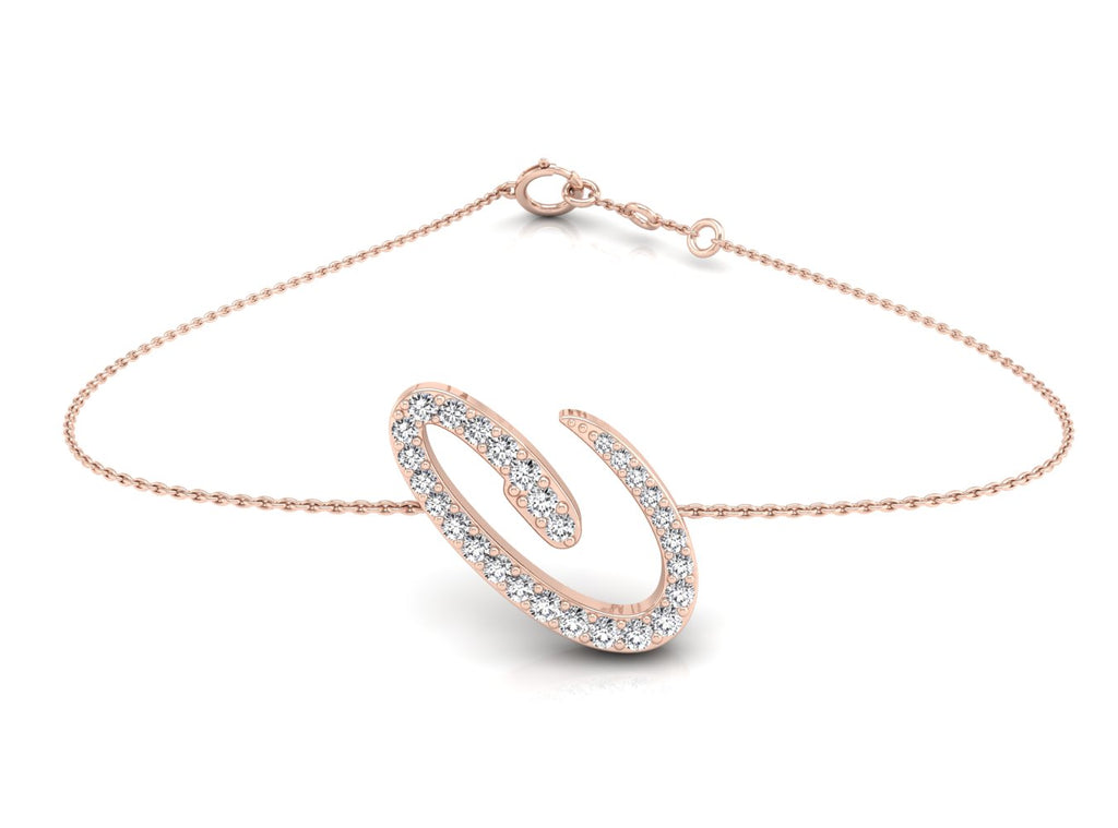 18K Alphabet Diamond Bracelet — TOP