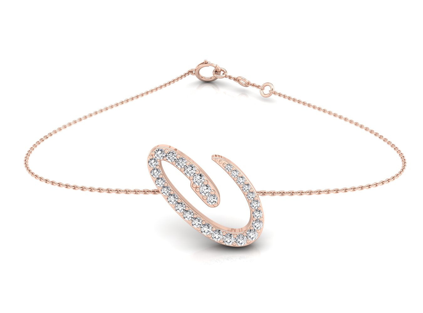 18K Alphabet Diamond Bracelet — TOP