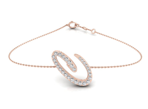 18K Alphabet Diamond Bracelet — TOP