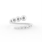 18K Rose Gold Spiral Pave Diamond Ring — TOP