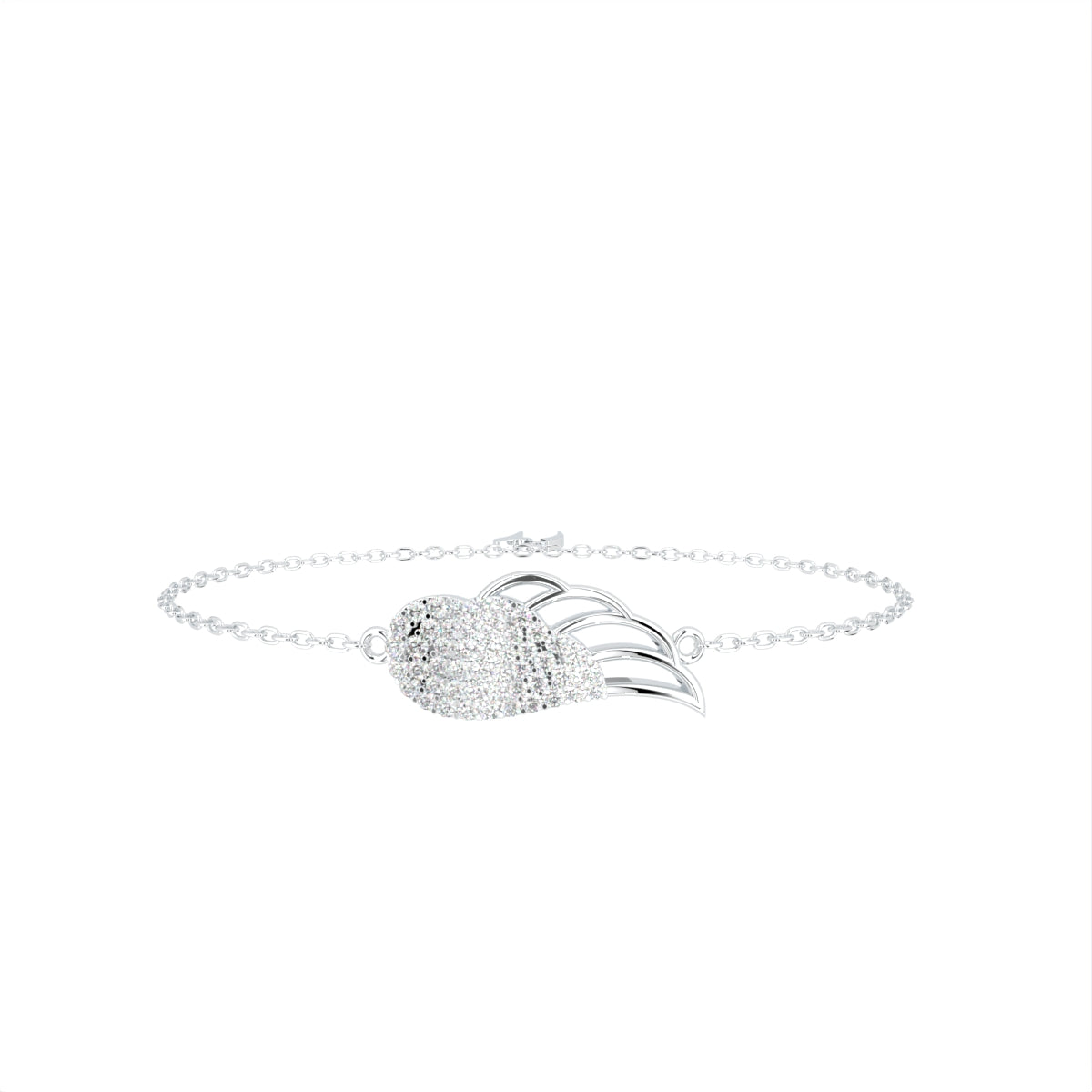 18K Gold Swan Diamond Bracelet — TOP
