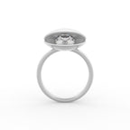 18K Bespoke Shell Solitaire Diamond Ring — FRONT