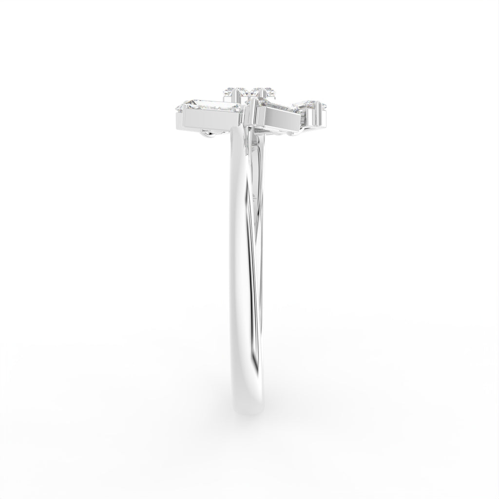 18K Bespoke Baguette Diamond Ring — SIDE