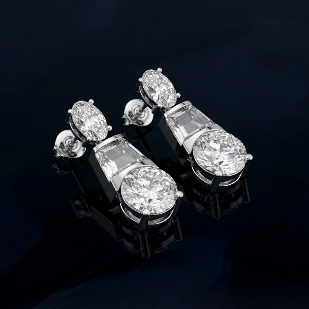 18K Diamond Drop Earrings
