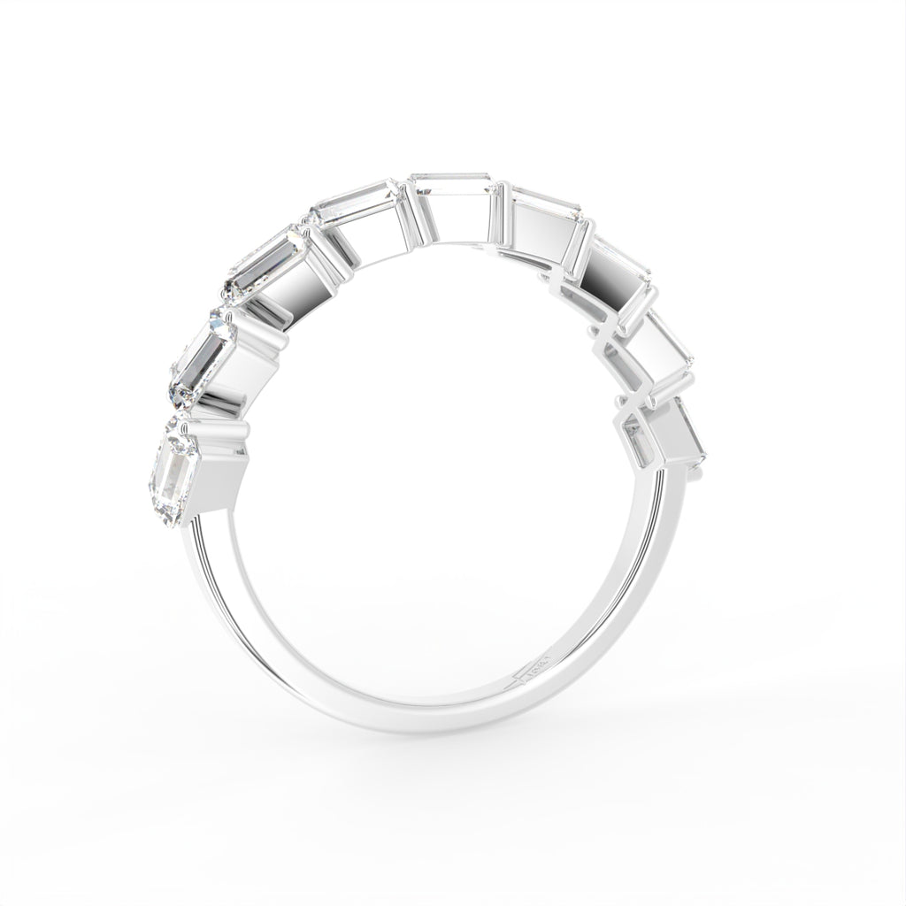 18K Yellow Gold Baguette Eternity Diamond Ring — 3D VIEW