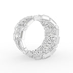 18K White Gold Baguette Diamond Ring — 3D VIEW