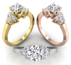 18K Solitaire Round Diamond Engagement Ring — 3 COLOR