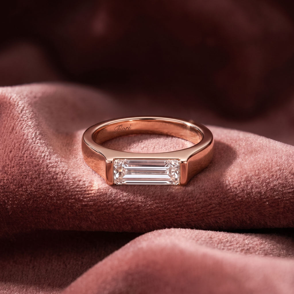 18K Bespoke Baguette Diamond Ring — AI cloth, in-house