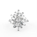 18K Floral Baguette Diamond Ring — TOP