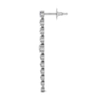 18K Round Diamond Drop Earrings — SIDE VIEW
