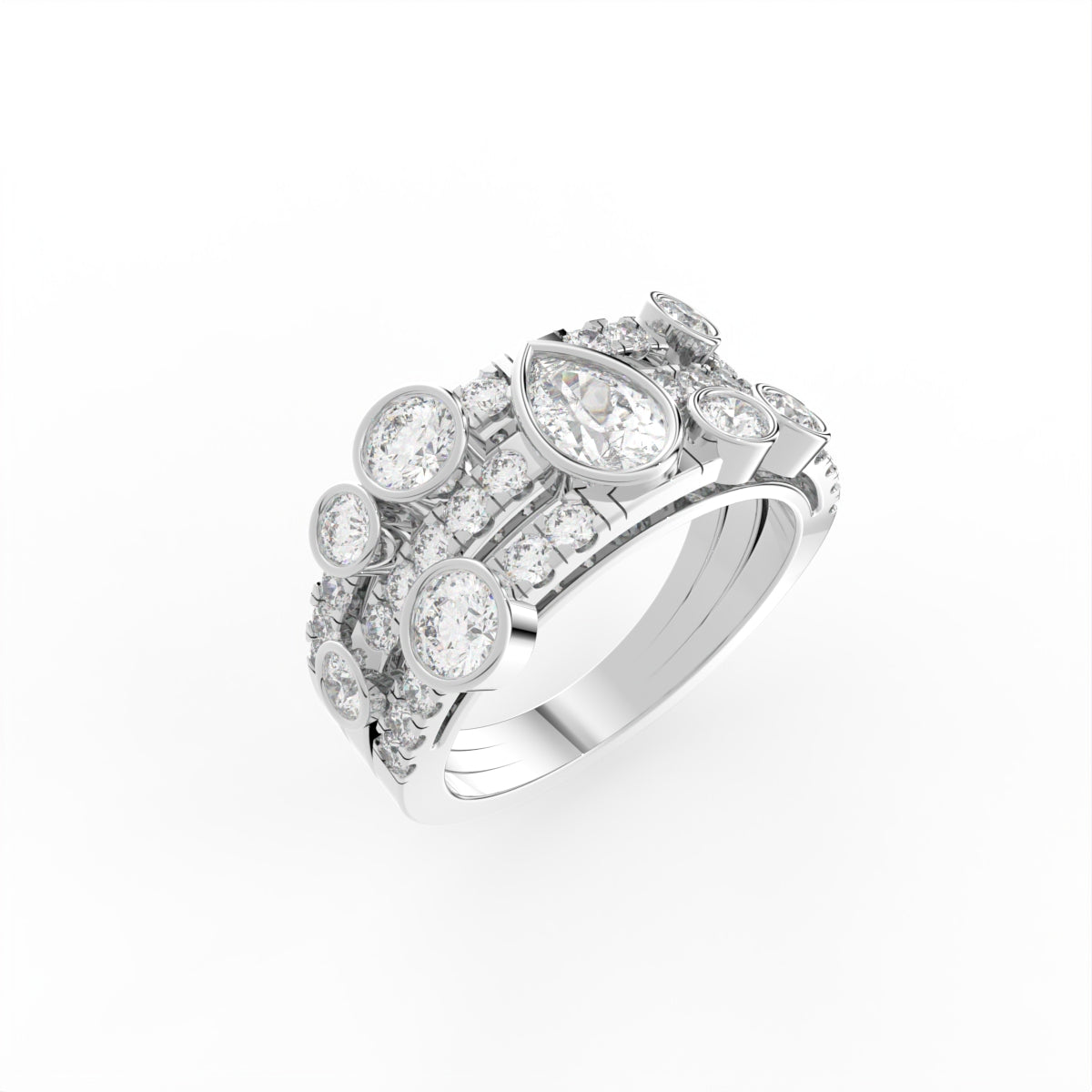 Sterling Silver Diamond Ring — IMAGE URL