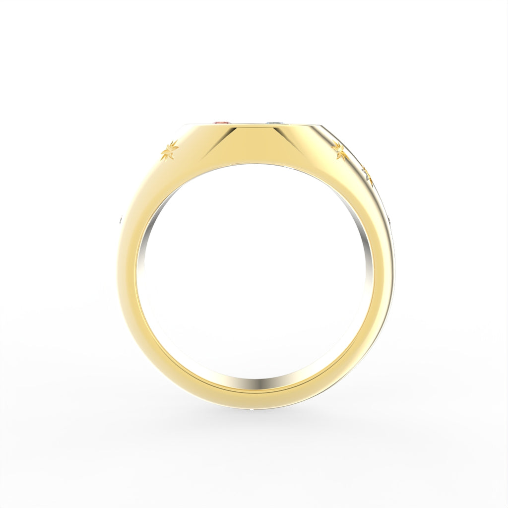 Sterling Silver Diamond Ring — FRONT/BACK