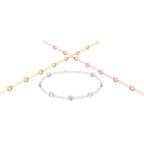 14K Yellow Gold Heart Diamond Bracelet — 3 COLOR