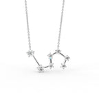 18K Rose Gold Constellation Round Diamond Pendant — FRONT