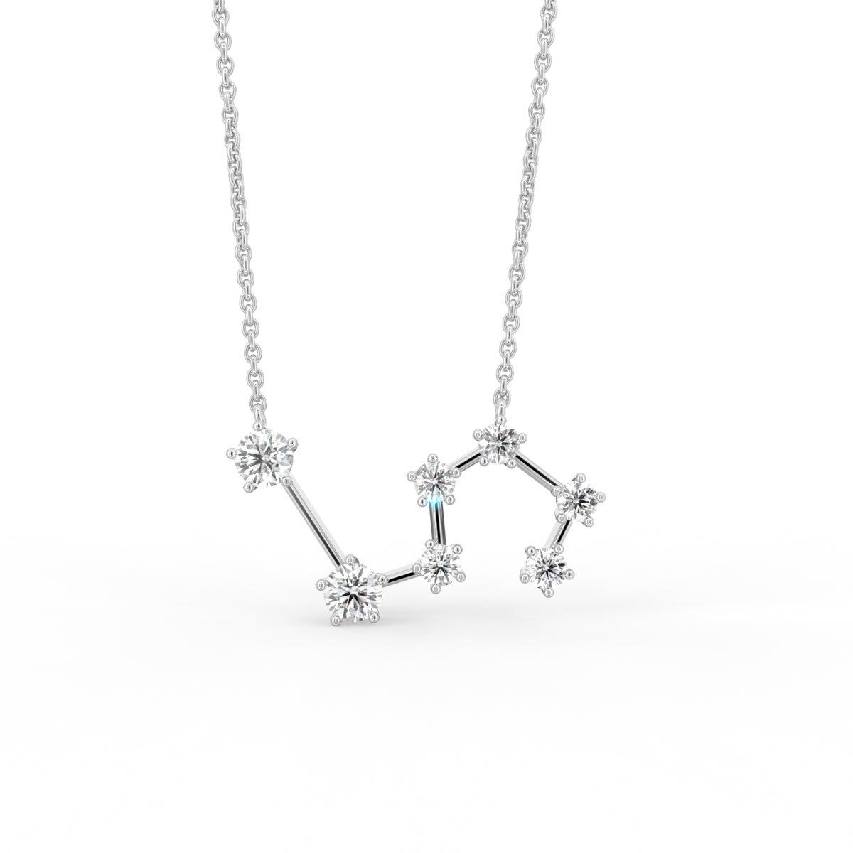 18K Rose Gold Constellation Round Diamond Pendant — FRONT