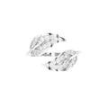 18K White Gold Leaf Round Diamond Ring — TOP