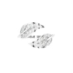 18K White Gold Leaf Round Diamond Ring — TOP