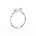 18K White Gold Kite Baguette Diamond Ring — 3D VIEW