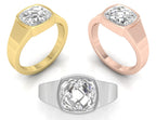 18K Bespoke Cushion Bezel Diamond Ring — 3 COLOR