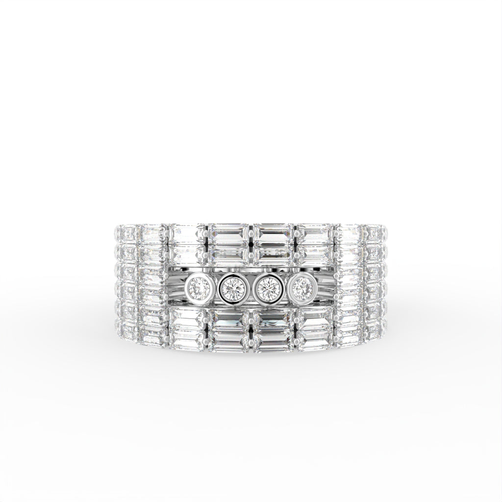 18K White Gold Round Diamond Eternity Ring — TOP