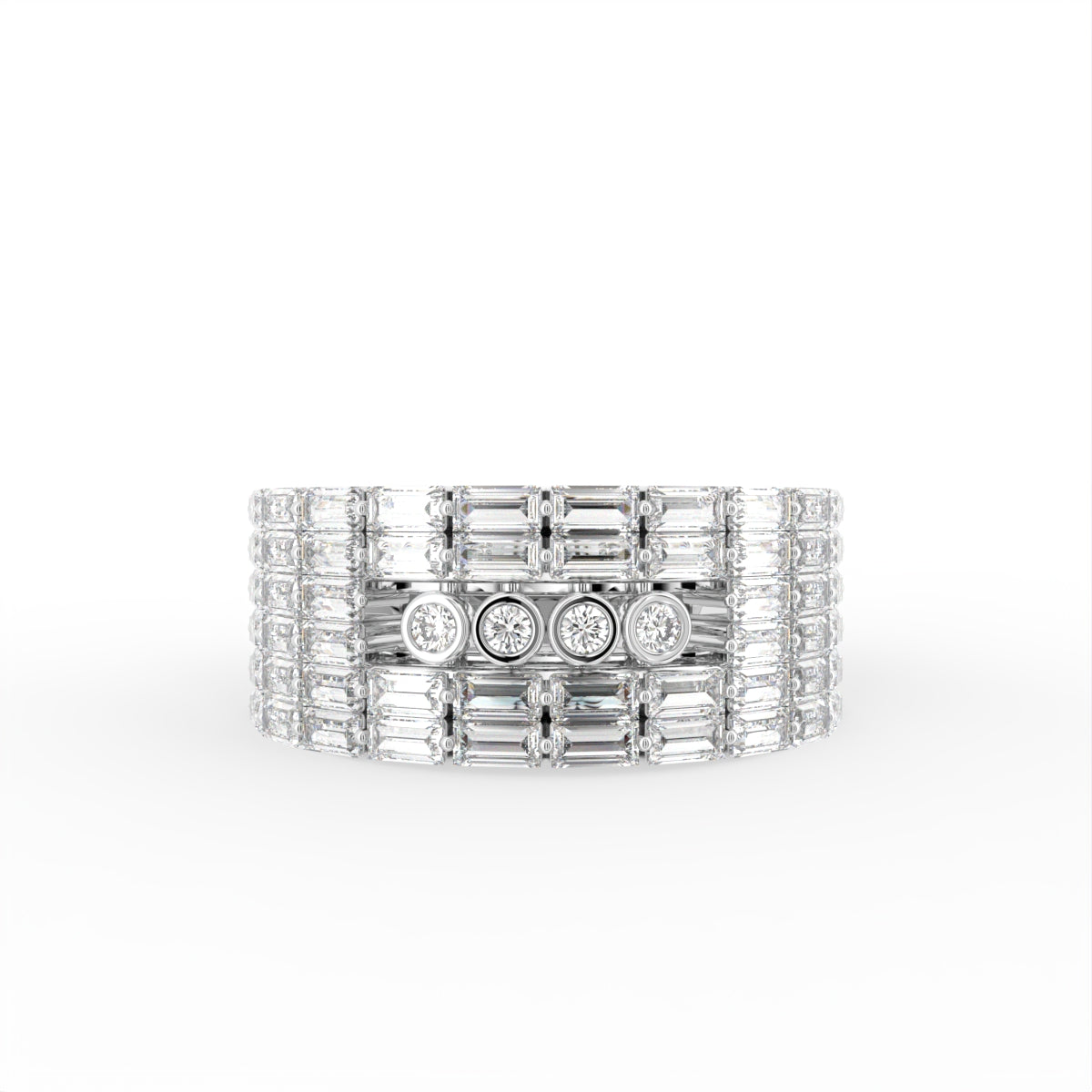 18K White Gold Round Diamond Eternity Ring — TOP