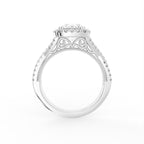 18K Halo Diamond Engagement Ring — FRONT