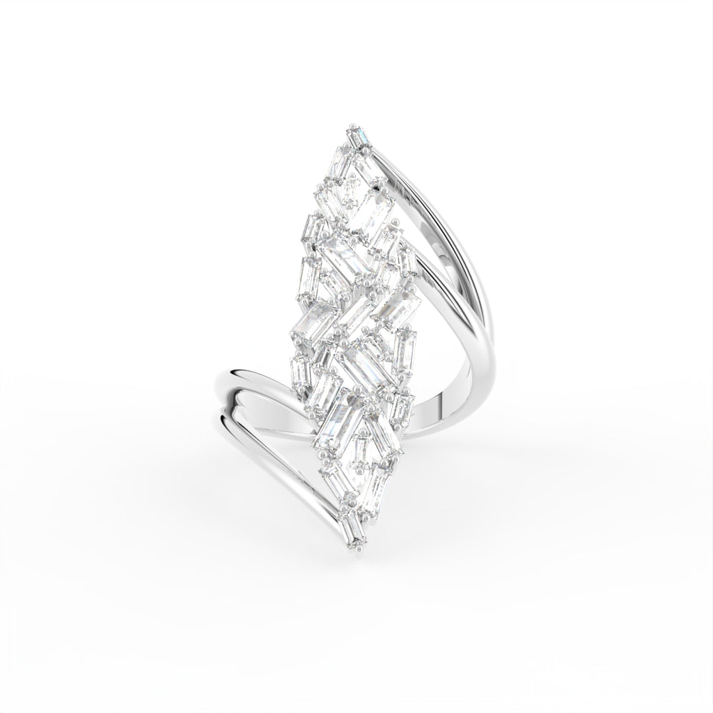 18K Bespoke Baguette Diamond Ring — TOP