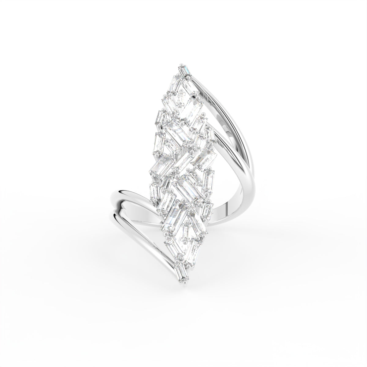 18K Bespoke Baguette Diamond Ring — TOP