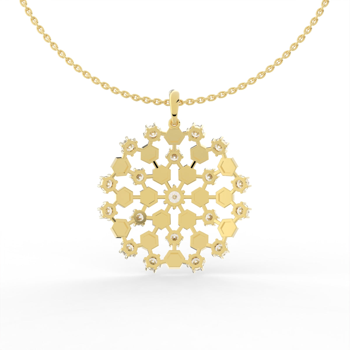 Sterling Silver Diamond Pendant — 3D / RIGHT