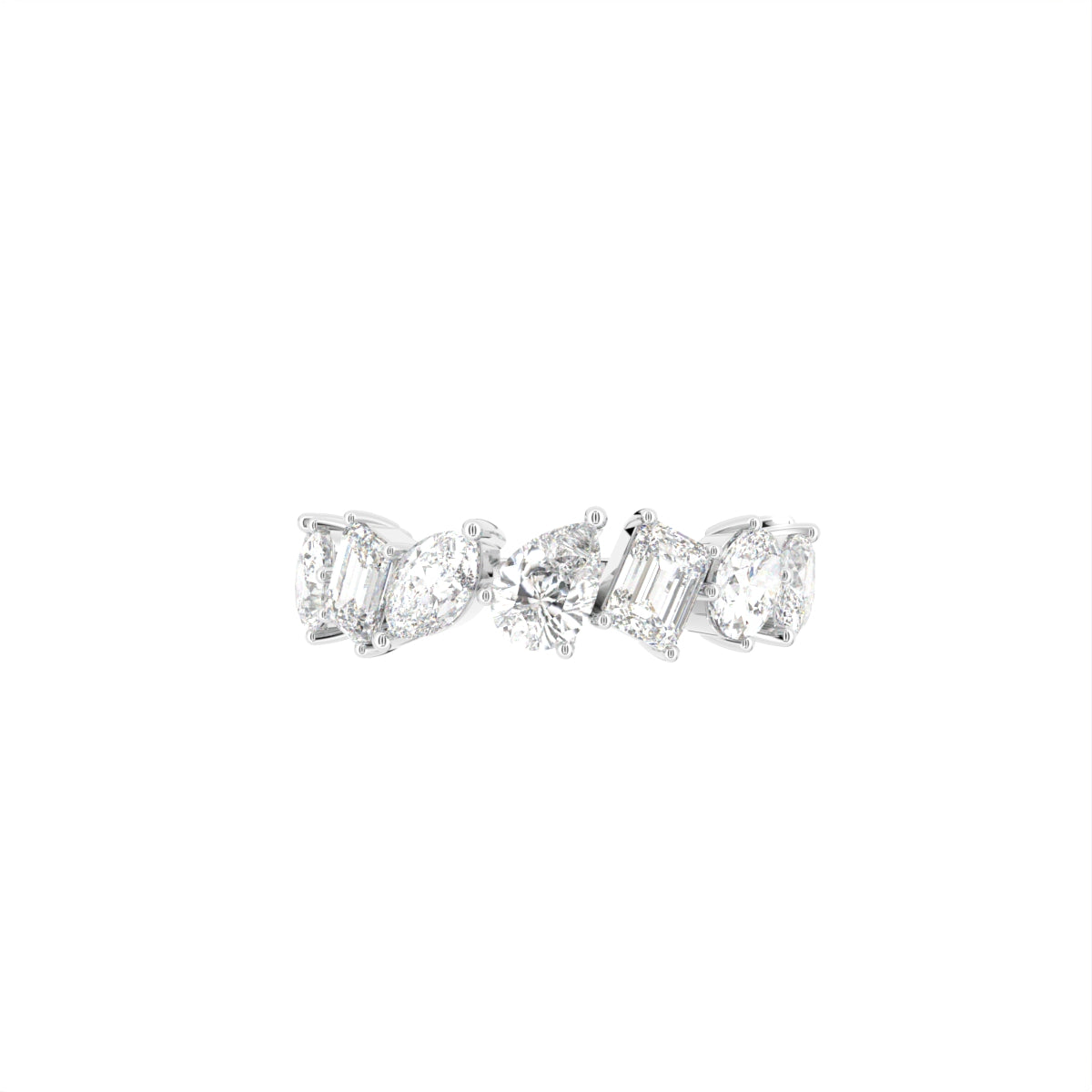18K Eternity Multi-Shape Diamond Ring — TOP