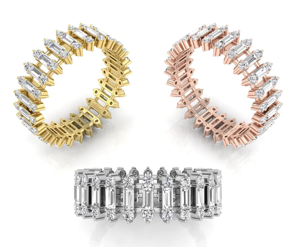 18K Eternity Diamond Ring — 3 COLOR