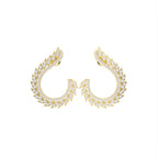 18K Peacock Feather Diamond Earrings — TOP