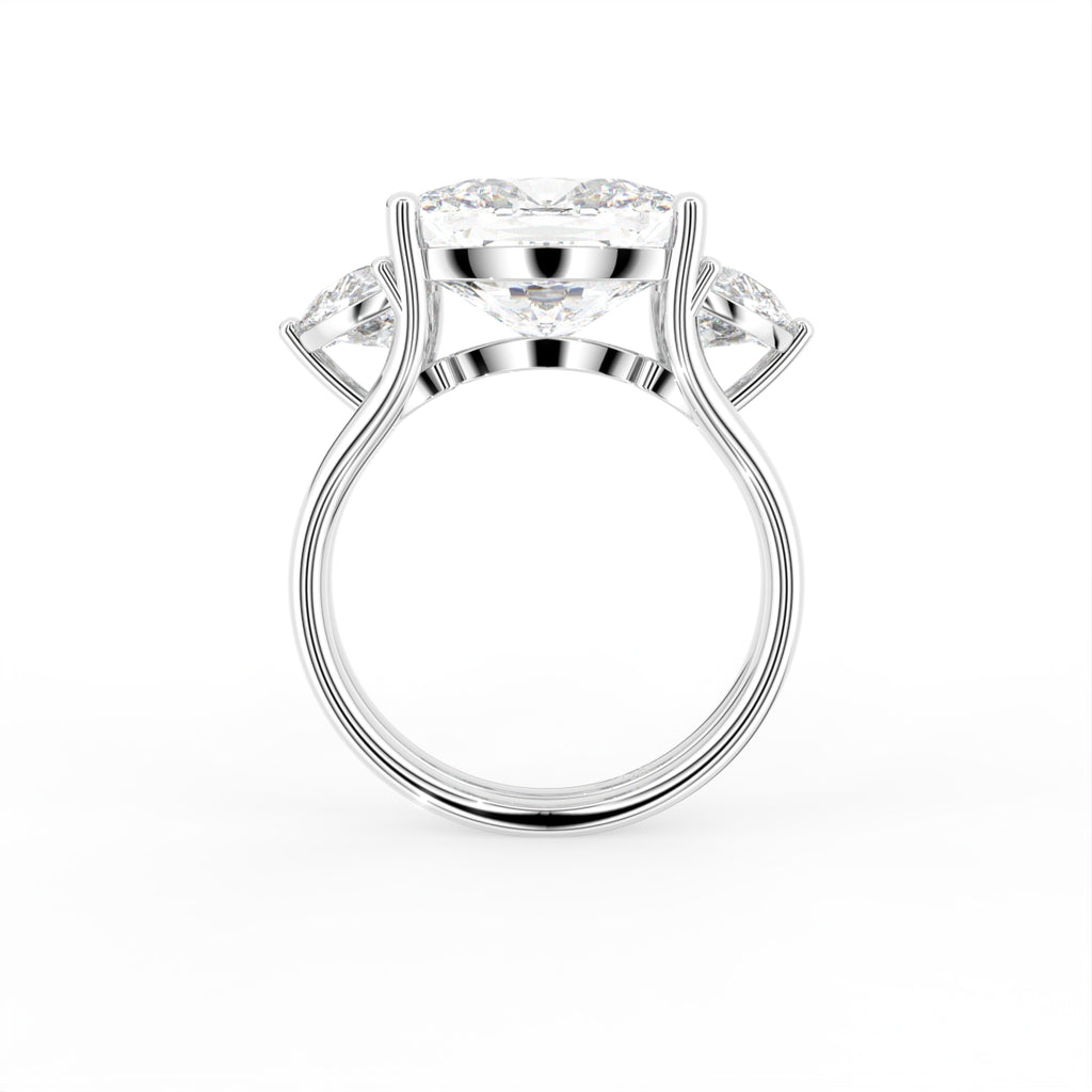 18K Trilogy Radiant Diamond Ring — FRONT