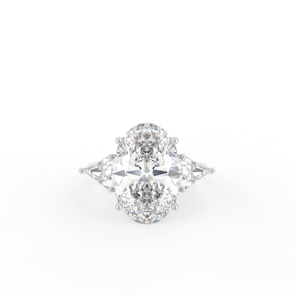 vimg:FJSTWG00078|18K Trilogy Oval Diamond Engagement Ring — TOP