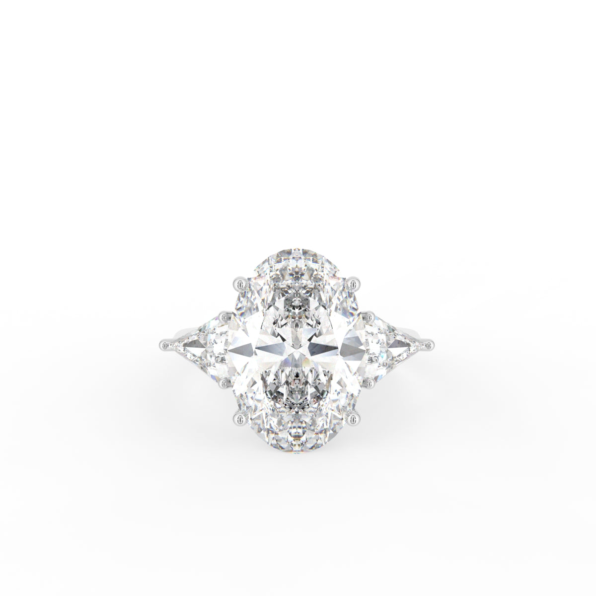 vimg:FJSTWG00078|18K Trilogy Oval Diamond Engagement Ring — TOP