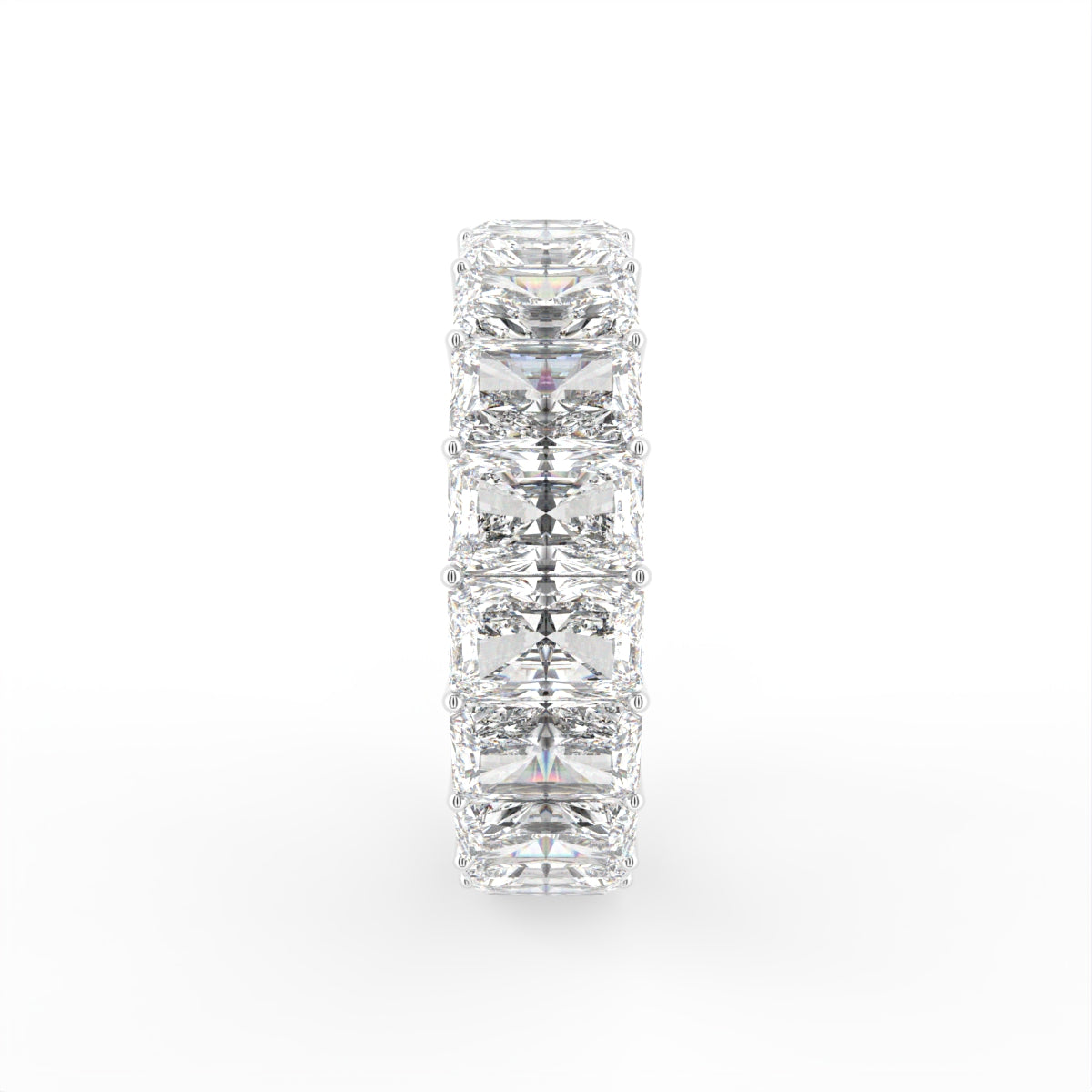 vimg:FJ3843|vimg:FJ3846|vimg:FJ3845|vimg:FJ3844|vimg:FJ3851|vimg:FJ3852|vimg:FJ3847|14K White Gold Radiant Diamond Eternity Ring — SIDE
