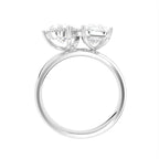 18K Pear Emerald Cut Diamond Ring — FRONT
