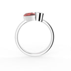 18K Solitaire Heart Diamond Ring — FRONT